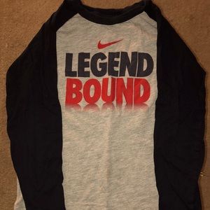 Nike Size 7 Long Sleeve Tee Gray/blue